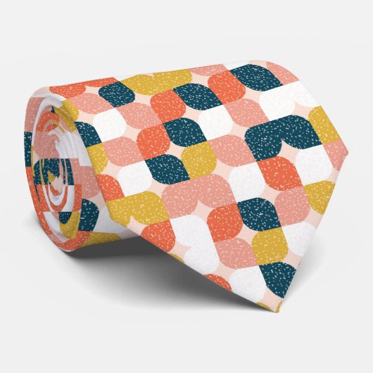 Bauhaus Retro Geometric Pattern Stropdas (Opgerold)