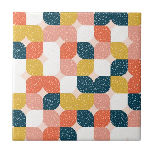 Bauhaus Retro Geometric Pattern Tegeltje (Voorkant)