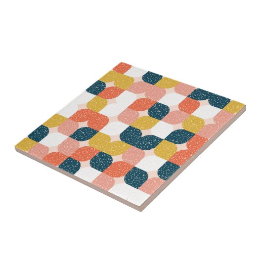 Bauhaus Retro Geometric Pattern Tegeltje (Zijkant)