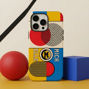Bauhaus Retro Geometrische Aangepaste Monogram Naa iPhone 16 Pro Max Hoesje