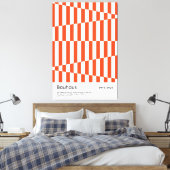 Bauhaus Rood Oranje Streep Geometrische Kunstprint Canvas Afdruk (Insitu (Slaapkamer))