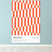 Bauhaus Rood Oranje Streep Geometrische Kunstprint Canvas Afdruk (Insitu (Houten vloer))