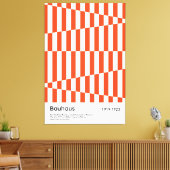 Bauhaus Rood Oranje Streep Geometrische Kunstprint Canvas Afdruk (Insitu (Woonkamer))