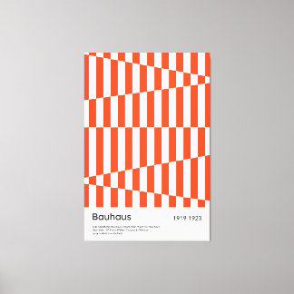 Bauhaus Rood Oranje Streep Geometrische Kunstprint Canvas Afdruk