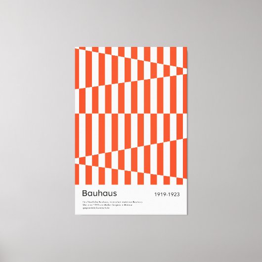 Bauhaus Rood Oranje Streep Geometrische Kunstprint Canvas Afdruk (Voorkant)