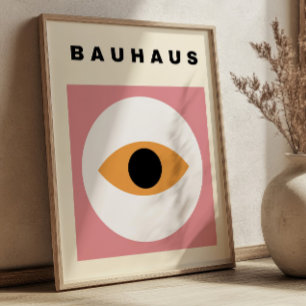 Bauhaus Roze Blush Mid Century Modern Minimalistis Poster