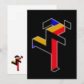 Bauhaus Running Man Poster Feestdagenkaart (Voorkant / Achterkant)