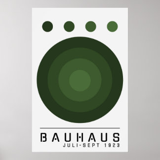 Bauhaus Sage Groen, Sinaasappel, Zwarte Boho Wall  Poster
