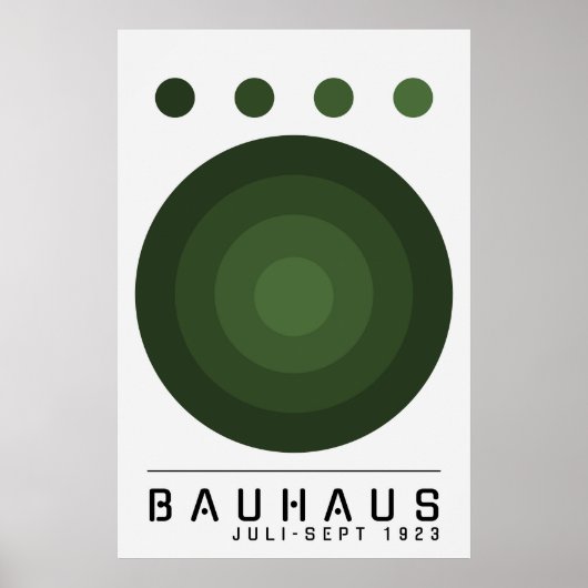Bauhaus Sage Groen, Sinaasappel, Zwarte Boho Wall  Poster (Voorkant)