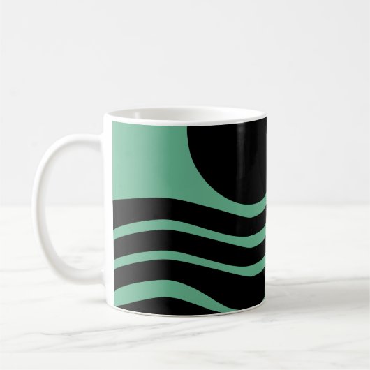 Bauhaus Seafoam Green Abstract Koffiemok (Links)