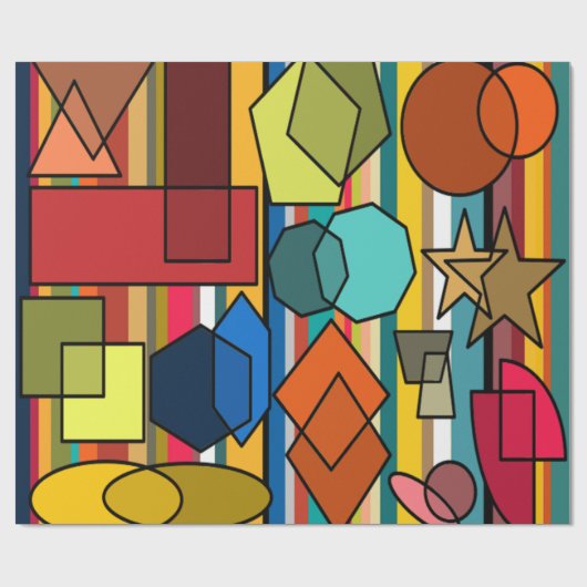 Bauhaus Shapes en Lines Cadeaupapier (Vlak)