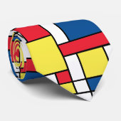 Bauhaus Squares Boho 60's 70's Patroon stropdas (Opgerold)