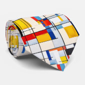 Bauhaus Squares Boho 60's 70's Patroon stropdas (Opgerold)