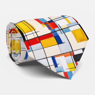 Bauhaus Squares Boho 60's 70's Patroon stropdas