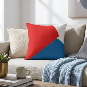 Bauhaus stijl rood wit & blauw moderne kunst kussen