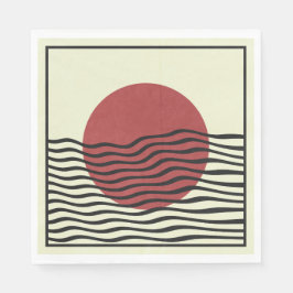 Bauhaus-stijl zonsondergang servet