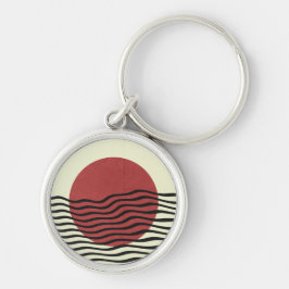 Bauhaus-stijl zonsondergang sleutelhanger