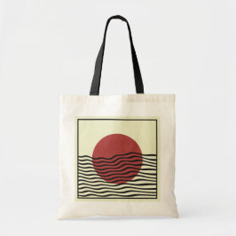 Bauhaus-stijl zonsondergang tote bag