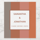 Bauhaus Striped Custom Wedding Vin Sticker Étiquet (Étiquettes simples)