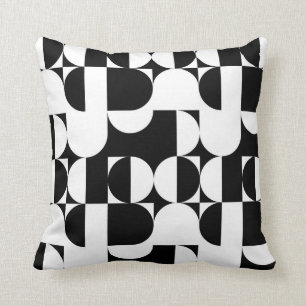 Bauhaus Style Black en White Geometric Retro Kussen