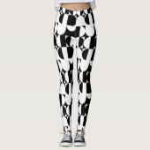 Bauhaus Style Black en White Geometric Retro Leggings (Voorkant)