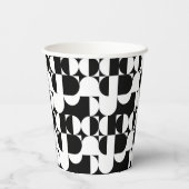 Bauhaus Style Black en White Geometric Retro Papieren Bekers (Achterkant)