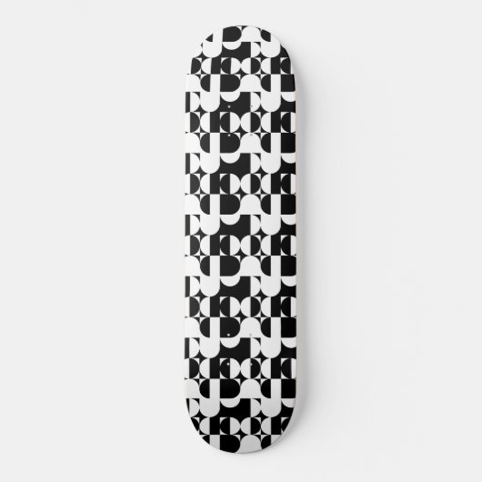 Bauhaus Style Black en White Geometric Retro Skateboard (Voorkant)