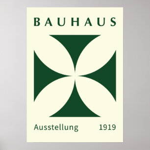 Bauhaus tentoonstelling 1919 Geometrisch, huisdeco Poster