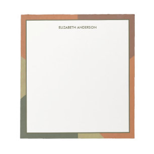 Bauhaus Terracotta Groen Gepersonaliseerd Notitieblok