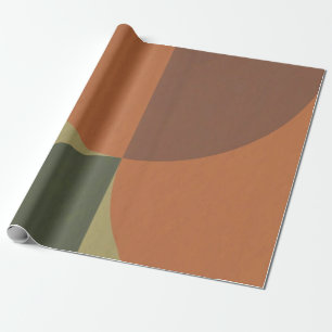 Bauhaus Terracotta Groene Abstract Inpakpapier