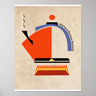 Bauhaus theepot uit de midden eeuw poster