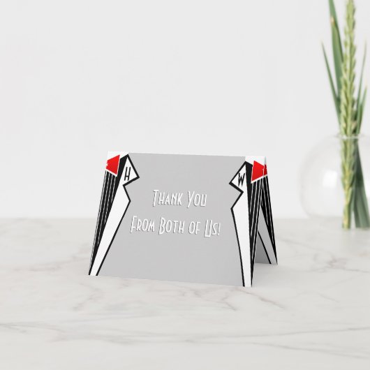 Bauhaus Tuxedo (dank u van beide) Bedankkaart (Voorkant)