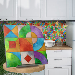 Bauhaus Waterverf geometrisch abstract N2 Tegeltje