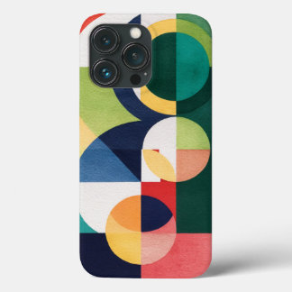 Bauhaus Waterverf - Geometrische groene telefoonho iPhone 13 Pro Hoesje