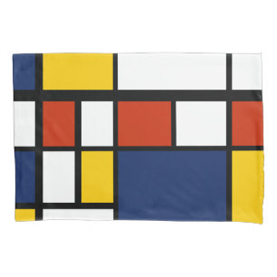 Bauhauspatroon abstracte geometrische kunst schild kussensloop