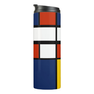 Bauhauspatroon abstracte geometrische kunst schild thermosbeker