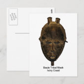 Baule Tribal Mask Briefkaart (Voorkant / Achterkant)