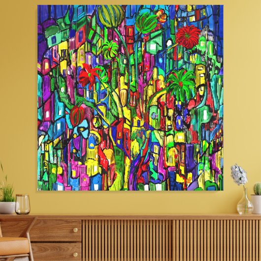 Baum abstrakt canvas afdruk (Insitu (Woonkamer))