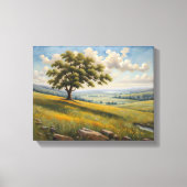 Baum auf einer Sommerwiese Canvas Afdruk (Voorkant)