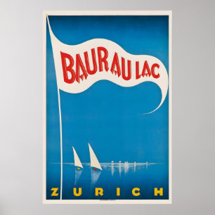 Baur Au Lac Hotel Zürich Zwitserland Vintage Poster