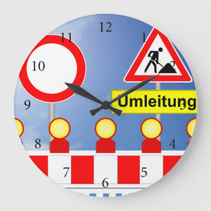 Baustelle Durchfahrt verboten en Umleitung Grote Klok