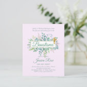 Baustismo Invitation Eucalyptus Greenery BUDGET (Staand voorkant)