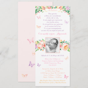 Bautismo Baptism 1e verjaardag van Butterflies Kaart