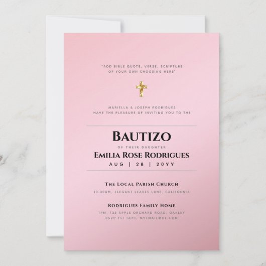 Bautismo BAPTISM moderne INVITATION Christening BA (Devant)