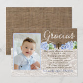 Bautismo bedankt Gracias-kaart in het Spaans (Voorkant / Achterkant)