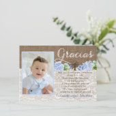 Bautismo bedankt Gracias-kaart in het Spaans (Staand voorkant)
