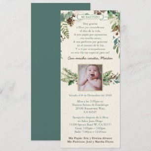 Bautismo Latino Boy Baptism Invites, Winter Leaves Kaart