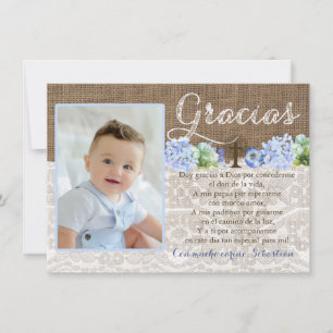 Bautismo vous remercient carte de Gracias dans