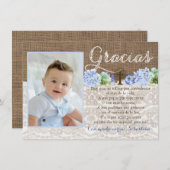 Bautismo vous remercient carte de Gracias dans (Devant / Derrière)