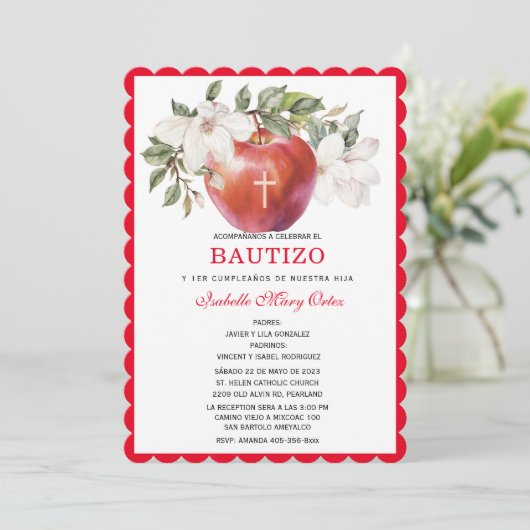 Bautismo y Primer Cumpleaños de Manzan Invitations (Debout devant)